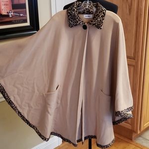 Fleece womens plus poncho